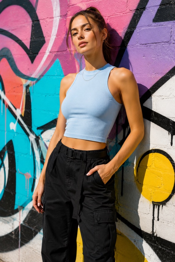 Colorful social media portrait for photo quality improvement