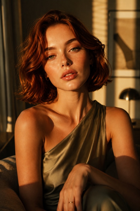 Warm window portrait for AI photo enhancement