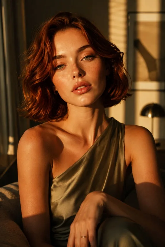 Warm window portrait for AI photo enhancement